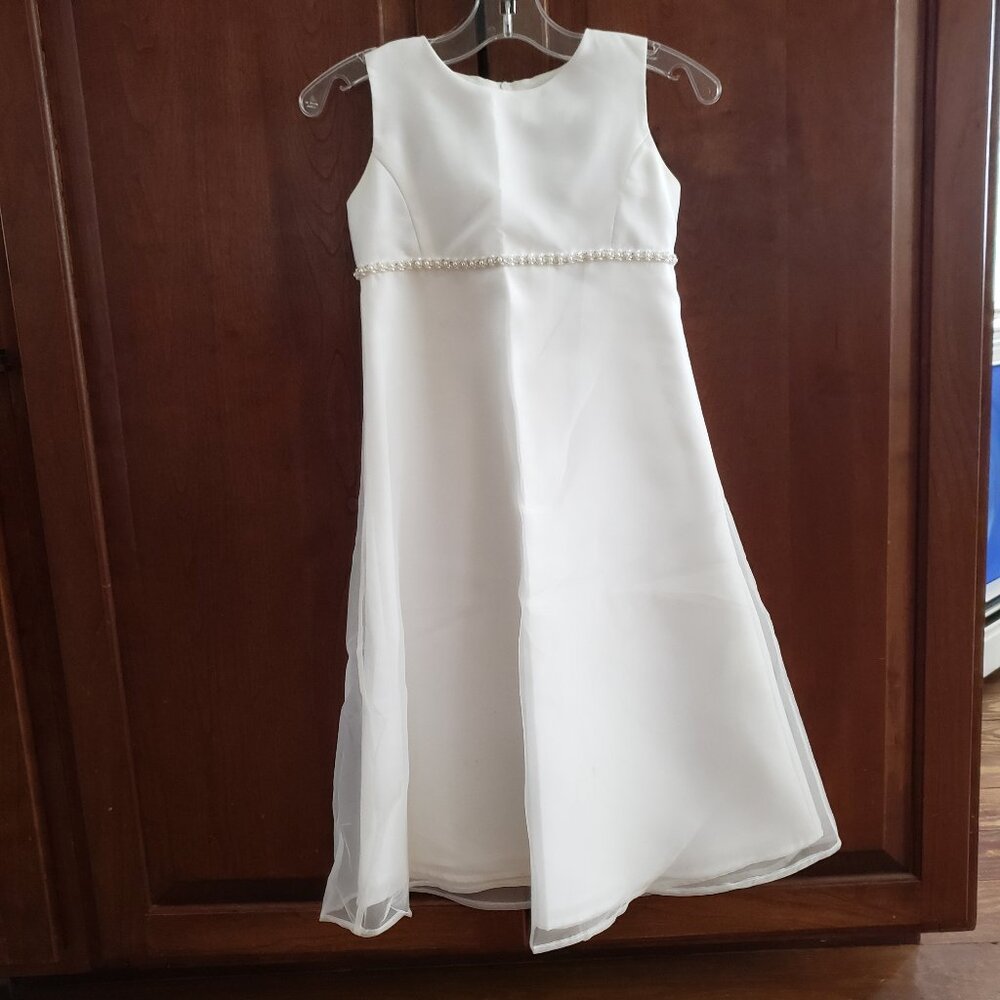 Girl's white formal dress 4 First Communion wedding